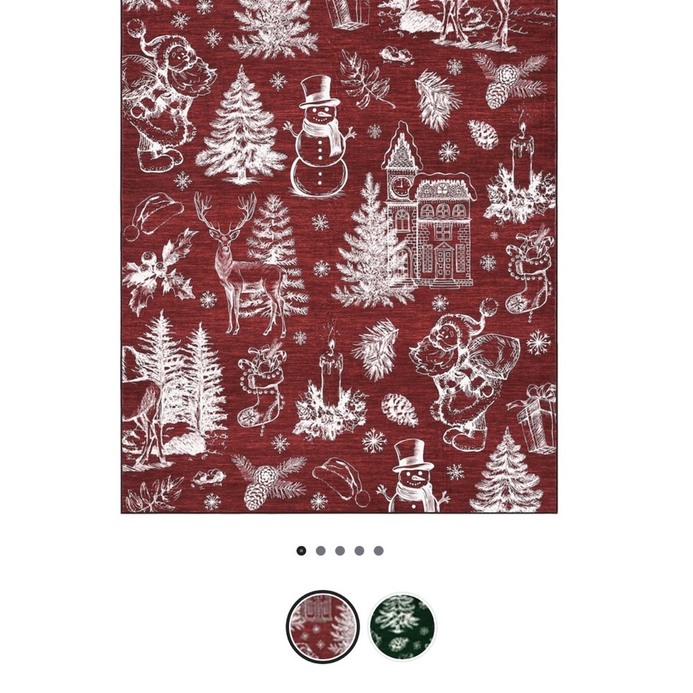 Festive Garvee Winter Fairy Tale Christmas Holiday Red Area Rug NEW In Box! 8x10